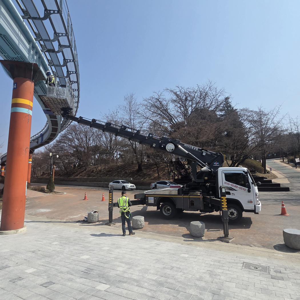 간판 LED 스카이차 작업사진