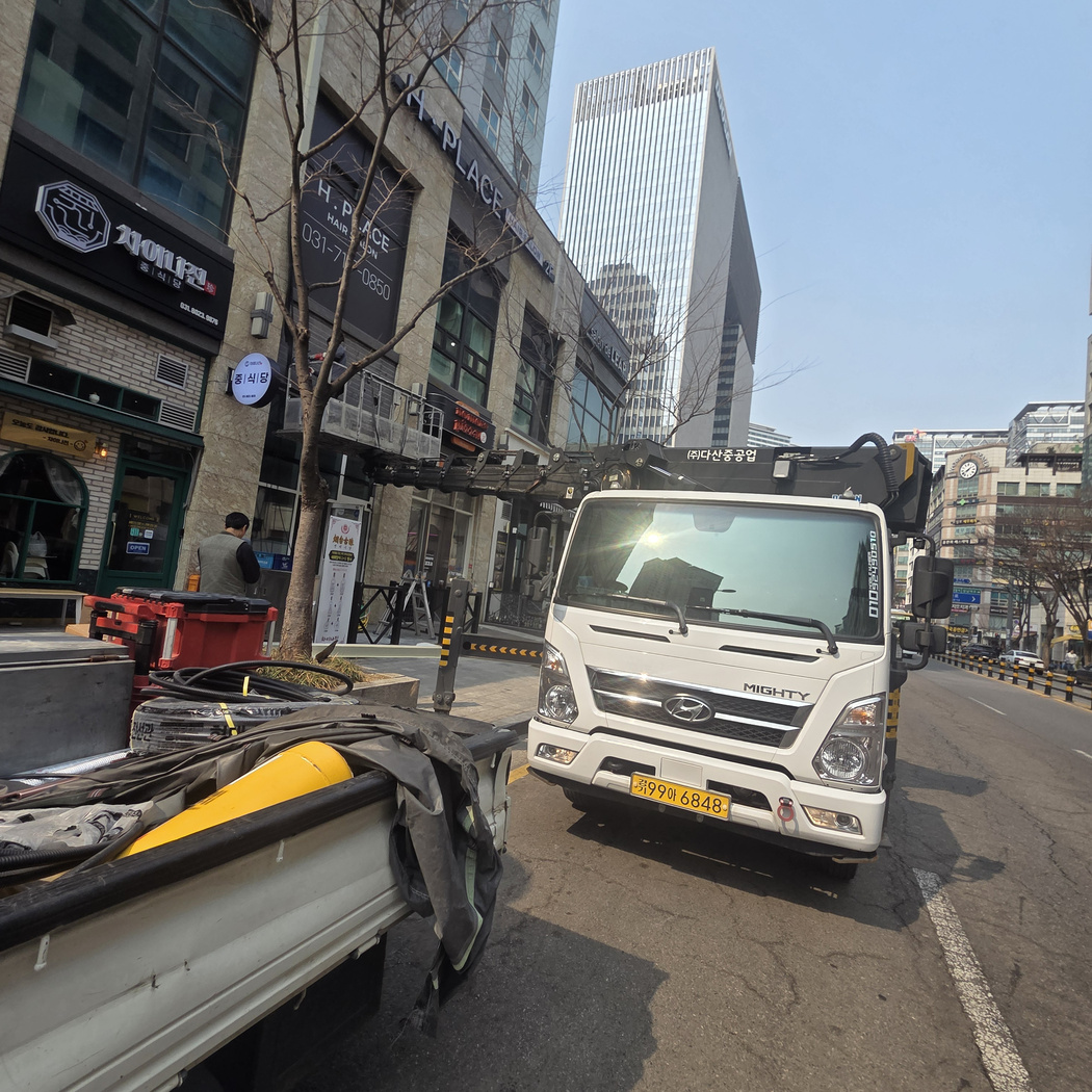 간판 LED 스카이차 작업사진